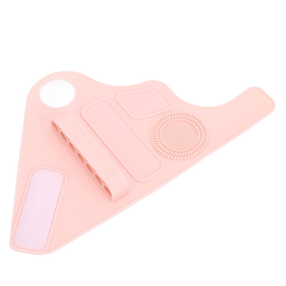 Pink Silicone Makeup Palette Wristband With Adjustable Hook And Loop Strap