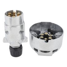 Aluminum Alloy 12V 7-Pin Trailer Plug Socket Kit for Motorhomes Marine Boats
