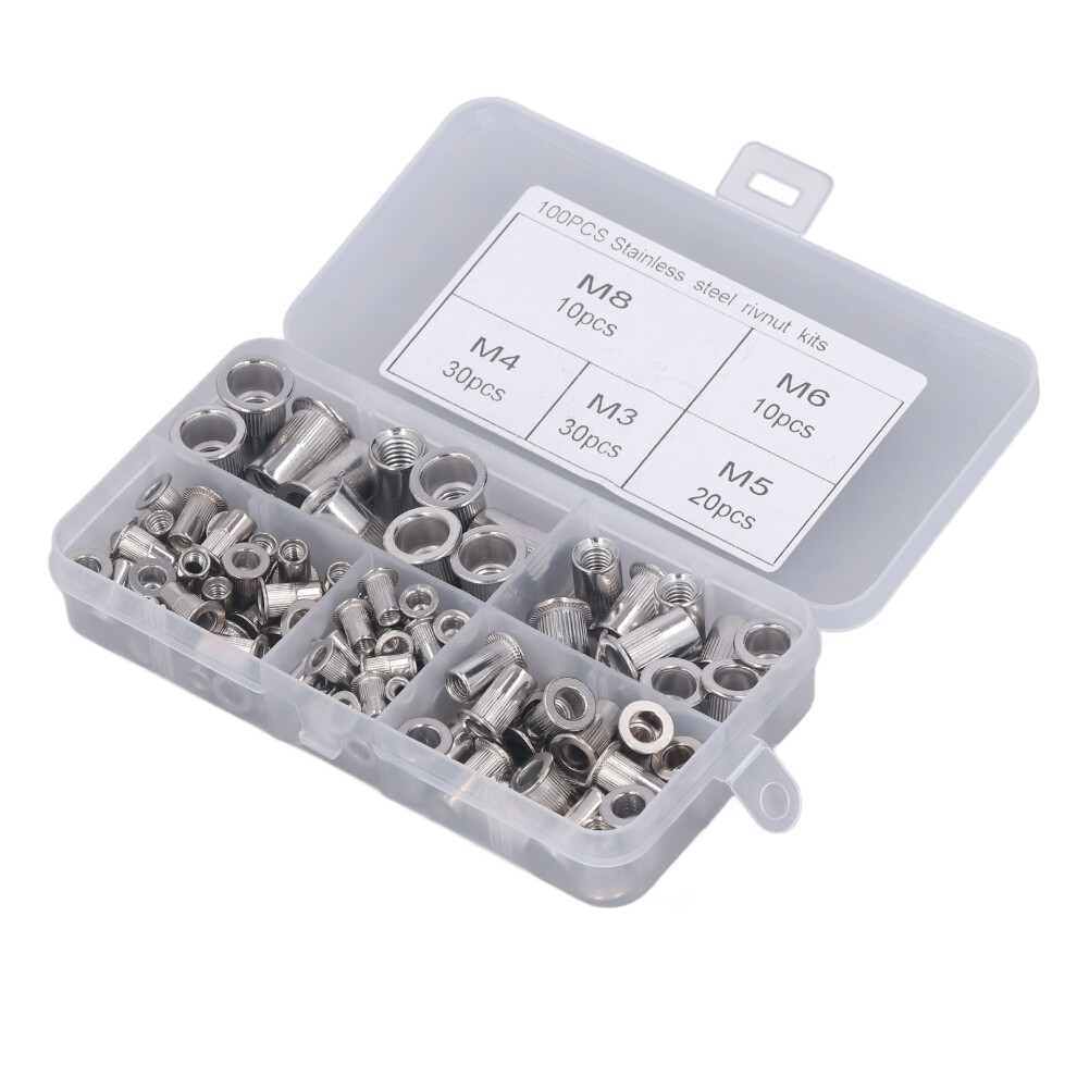 Auto Rivet Nuts 100Pcs Flat Round Head M3 M4 M5 M6 M8 Titanium Alloy Fasteners 7901378676206