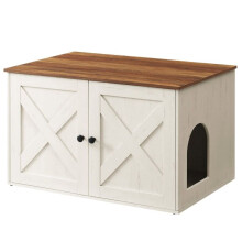 Maison de toilette 80 x 53 x 50 cm pour chats marron rustique et noir 12_0006338