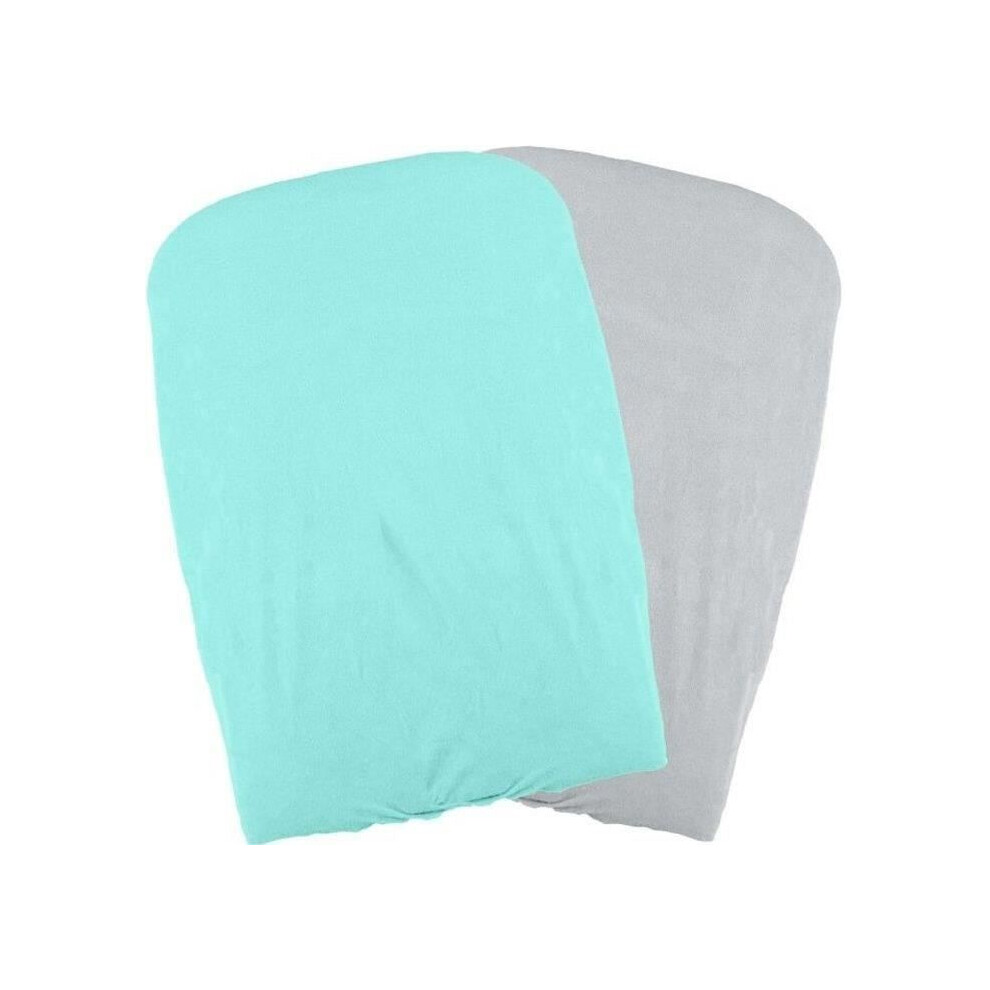 Domiva Set Of 2 Changing Mat Covers - Polycotton - Oeko-Tex - Aqua/Pearl - 50 X 75 Cm