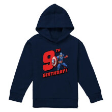 (7-8 Years, Navy) Captain America Childrens/Kids Pull Over 9th Birthday Hoodie