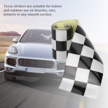 3 inch Black/White Checkered Decal Tape Car motorcycle Bike Tank Sticker