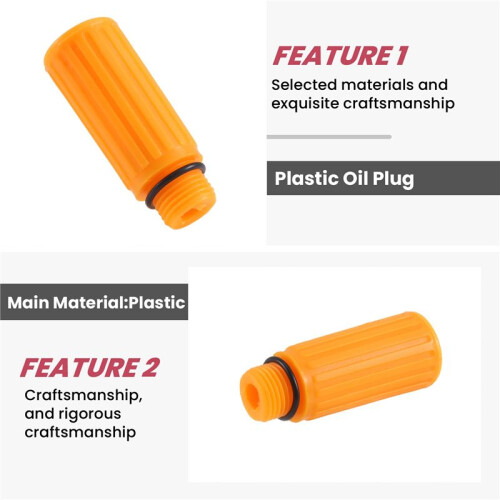 16mm Male Thread Dia Plastic Oil Plug for Air Compressor Orange 2