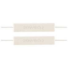 2 Pcs Wire Wound Ceramic Cement Resistor 8 Ohm 20W 5%
