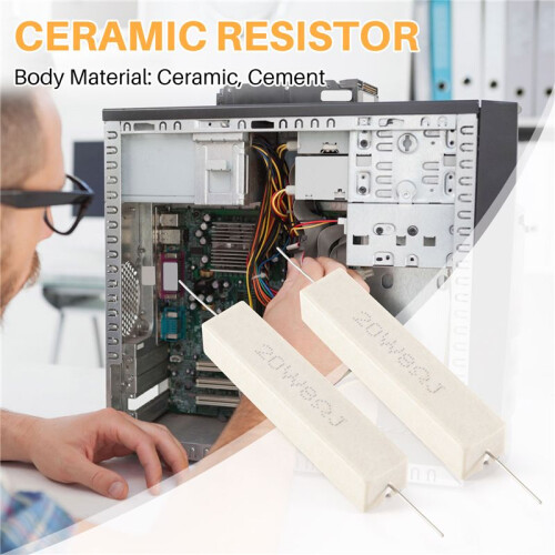 2 Pcs Wire Wound Ceramic Cement Resistor 8 Ohm 20W 5% 2