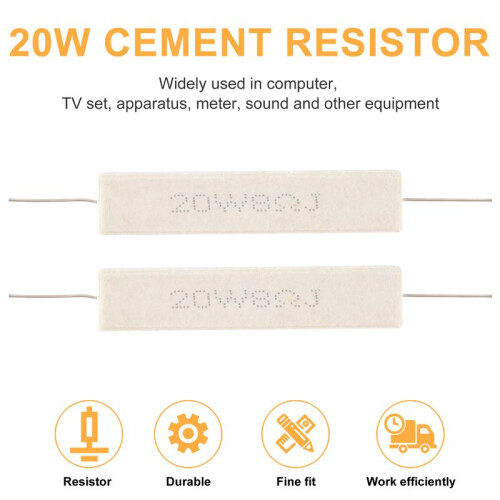 2 Pcs Wire Wound Ceramic Cement Resistor 8 Ohm 20W 5% 1