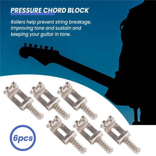 Set med 6 ErsäTtningssadlar i Chrome Tremolo Bridge för  Elgitarr 1