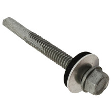 Forgefix TFHW16SD5560H TechFast Roofing Sheet to Steel Hex Screw & Washer No.5 Tip 5.5 x 60mm Box 100