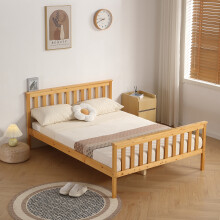 (Caramel) 4ft6 Double Talsi Wooden Bed Frame with Tanya Mattress