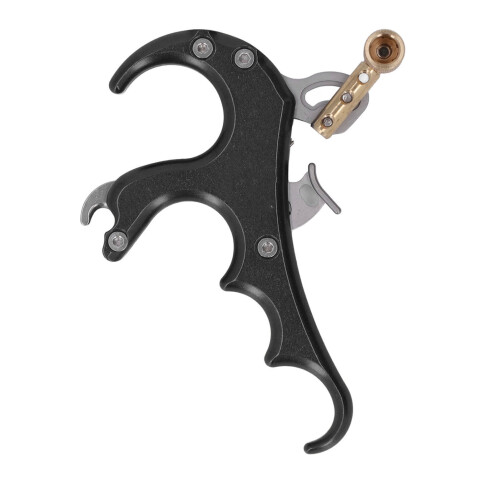 Aluminum Alloy 4-Finger Compound Bow Release Aid, Adjustable Sensitivity, Black