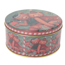 Latta rotonda per biscotti con coperchio Tipo 3, ferro 13,6x6,8 cm