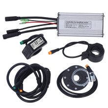 Controlador de motor com display LCD, controlador de velocidade elétrico sem escovas, kit à prova d'água de alto desempenho para bicicletas