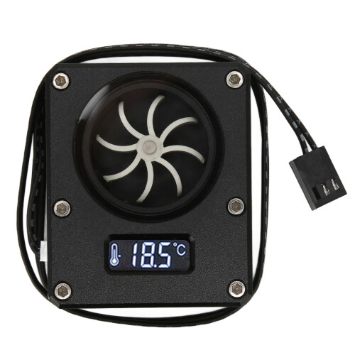 PC Water Cooling Meter 12V Acrylic G1/4 Thread 0-99C Black 1