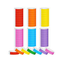 (Mixed Color) 6 Roll Club Concert Paper Bracelets Party Adhesive Waterproof