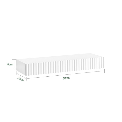 SoBuy Floating Shelf with Drawer & LED Motion Sensor Light, White 2