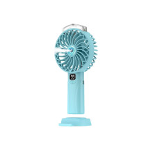 (Light Blue) Fan USB Handheld Portable Rechargeable Spray Adjustable Modes Cooling