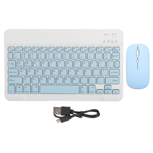 10 Inch Blue Bluetooth Keyboard & Mouse Set, 180mAh, Ultra Thin 1