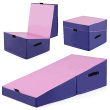 Gymnastikmatte - HELLOSHOP26 - 120x60x35 cm - Faltbar - Hochdichte EPE-Schaum - PVC-Hülle