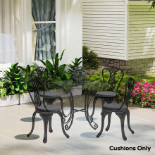 Outsunny Outdoor Bistro Chair Cushions, Chair Pads Set of 4, Dark Grey