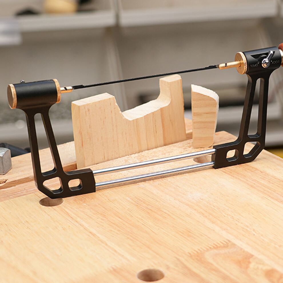 Aluminum Alloy Coping Saw With 15T-24T Blades, Wooden Handle 7621385001760