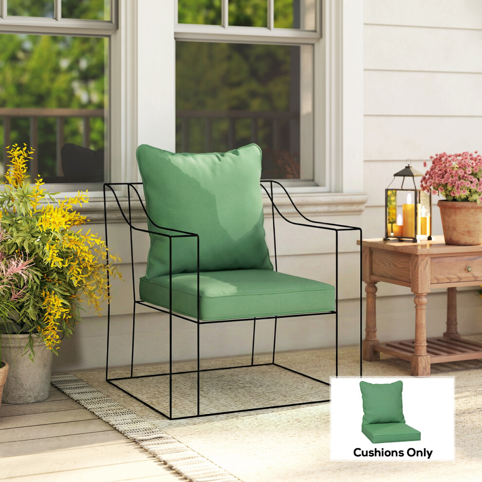 Outsunny Cushion Set With Seat & Back Pad, Cushion Only, Green