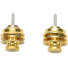 2pcs rutschfeste Gitarrengurt Schloss Gitarre Guertel Schnalle Knopf Gewinde fuer akustische E-Bass-Strap Teile Zubehoer-Gold