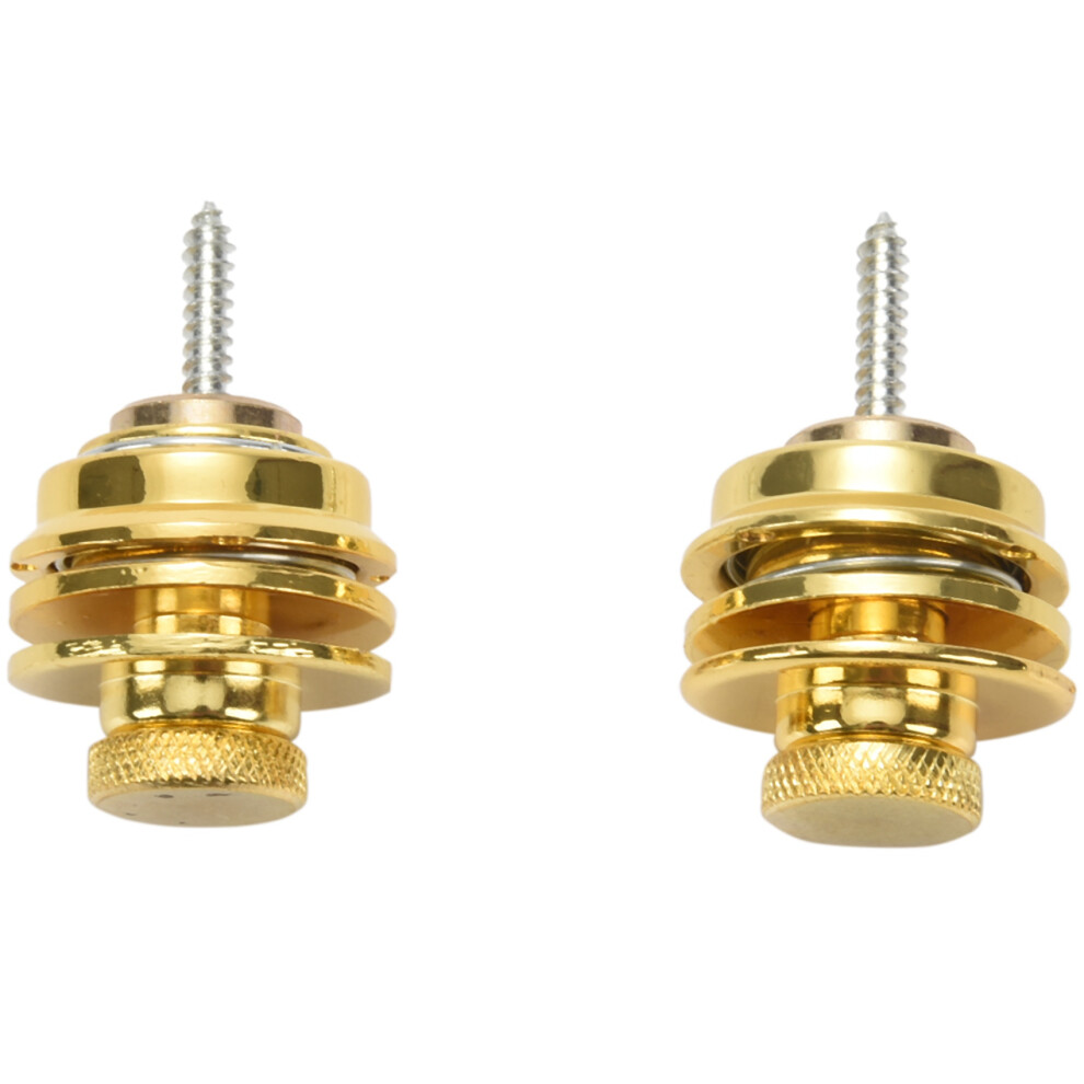 2Pcs Non-Slip Guitar Strap Lock Guitar Belts Buckle Button Thread For Acoustic Electric Bass Guitar Strap Parts Accessories-Gold 4712075815279