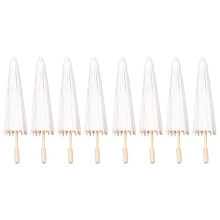 8PCS Paper Parasol Wedding Umbrella Party Favor 40cm Bamboo Umbrellas for Bridal Shower Centerpieces Photo Props