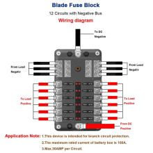 6 Ways Blade Fuse Holder Block & Warning Indicator Power Distribution Panel Board Car Boat Fuse Box Holder