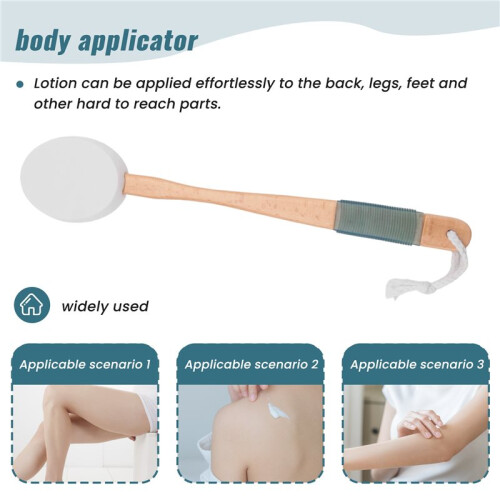 Lotion Applicator for Back, Feet, 4 Replaceable Pads, 1 Long Handle, Back Lotion Applicator for Seniors, Women 2