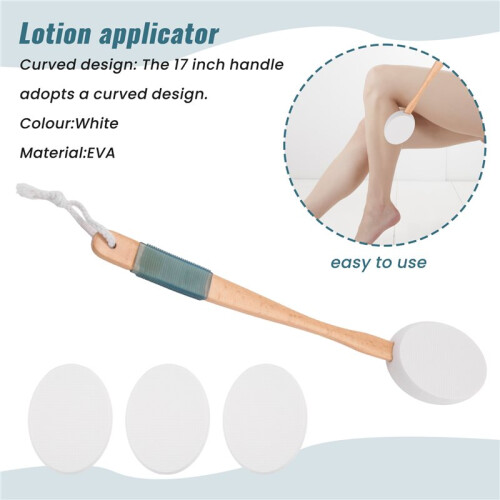 Lotion Applicator for Back, Feet, 4 Replaceable Pads, 1 Long Handle, Back Lotion Applicator for Seniors, Women 1