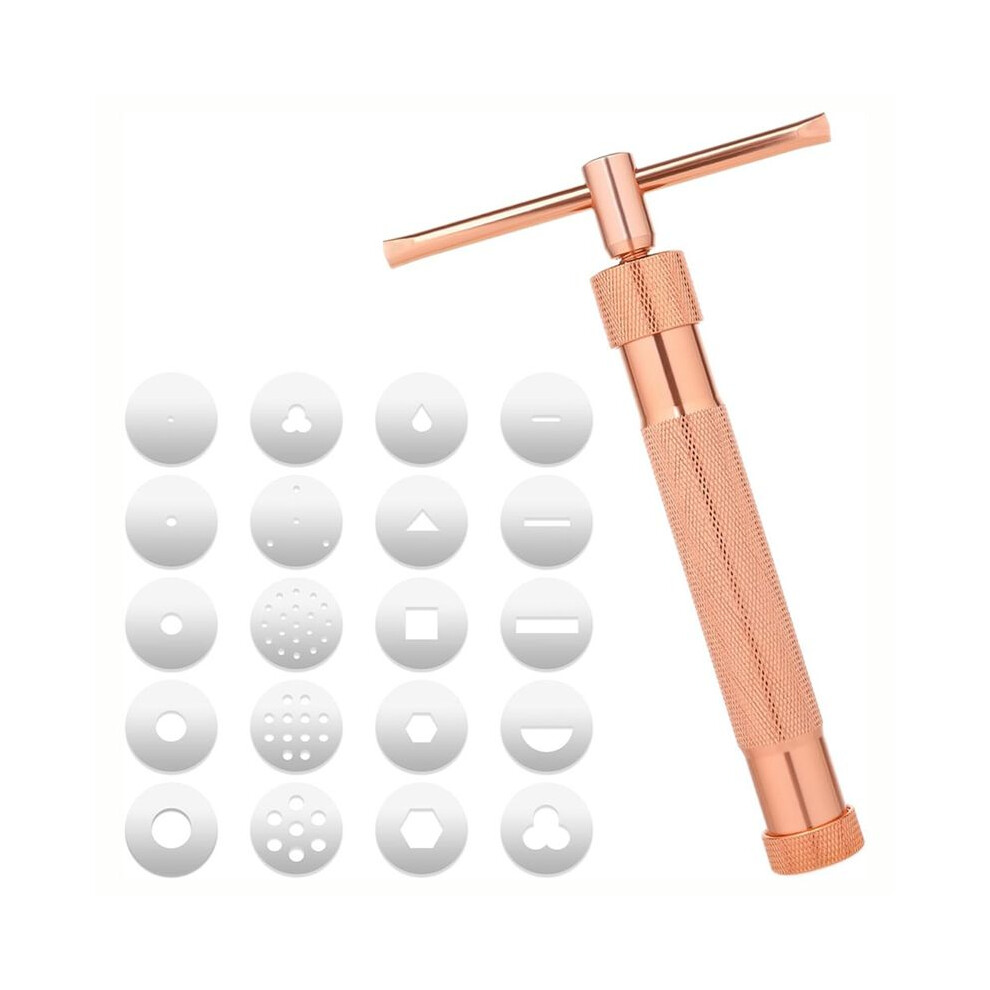 Clay Extruder,Fondant Extruder Stainless Steel Clay Extruder With 20 Discs,Sugar Paste Extrude Cake Decorating Tool Set 6031119686025