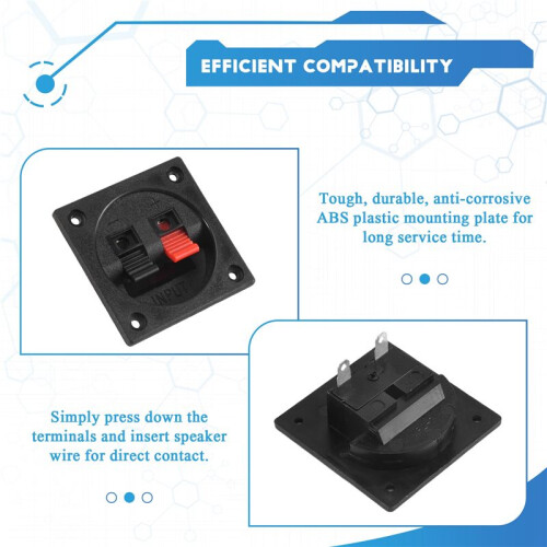 4PCS Speaker Box Terminal Cup, Spring Square Subwoofer Box Terminal Binding Post Connector for DIY Home Car Speaker 2
