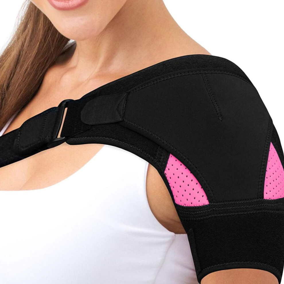 Shoulder Stabilizer Support for Injury Prevention - Premium Neoprene Shoulder Brace with Adjustable Compression Wrap - Universal Design for Torn Rotat