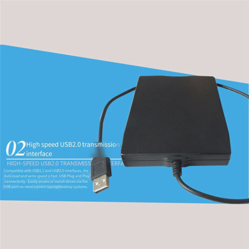 USB 2.0 Floppy Disk Drive Portable 3.5-Inch External Floppy Disk Reader  and Ultra-Thin Desig for PC Laptop