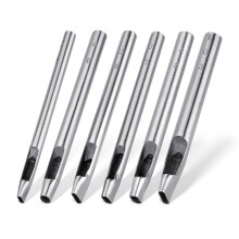 Furador Oval de 6 Tamanhos para Couro 6mm-10mm Kit de Ferramentas de Perfuração Manual para Artesanato em Couro Oco para Artesanato em Couro