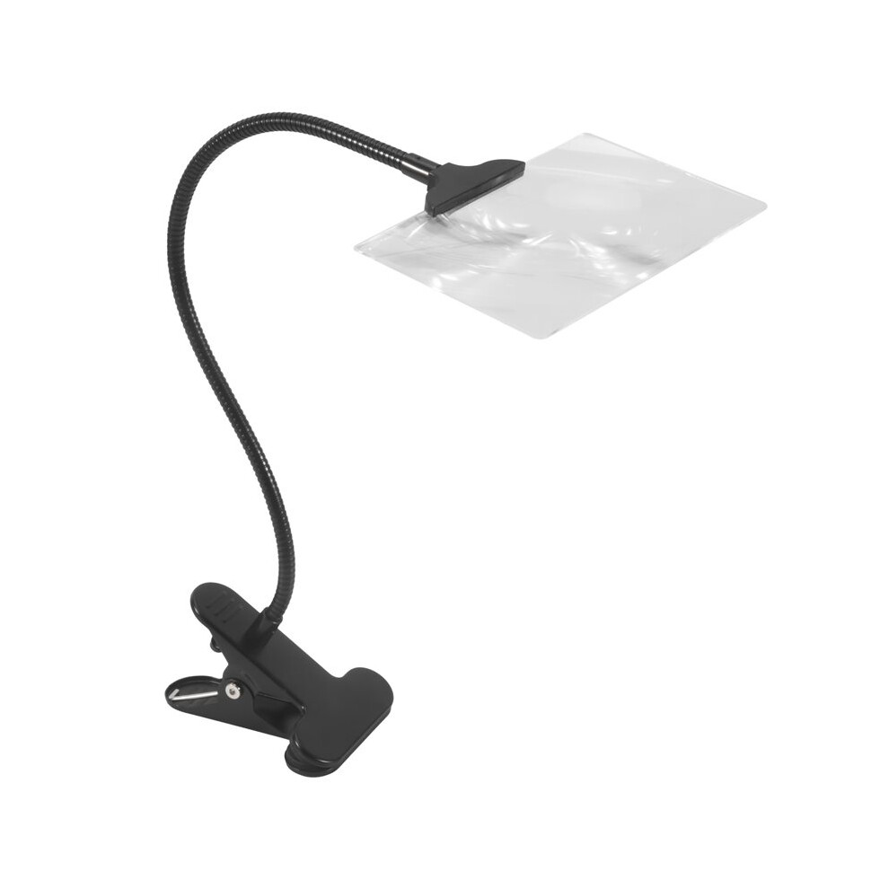 Semoic 5X Magnifying Glass With Clip, 6X3.5 Inch Magnifier With Clamp Adjustable Flexible Gooseneck,Clip Magnifying Glass