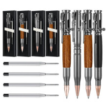 Set di Penne con Bussola, Confezione Regalo di Ricarica Nera, Penna In Tinta Unita, Penna In Ottone, Adatta per Colleghi, Laurea, Regalo di Natale