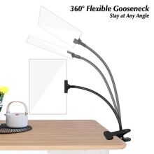 5X Magnifying Glass with Clip, 6x3.5 Inch Magnifier with Clamp Adjustable Flexible Gooseneck,Clip Magnifying Glass