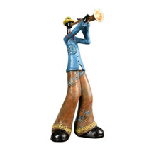 Jazz Band Player Figurines Vintage Musicien Figure Résine Statues Ornement de Bureau Rétro Sculpture Maison Intérieur Décor C
