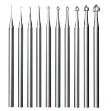 10 St Smycken Inställning Burr - 3/32 Tum Shank Stone Inställning Burs Cylinder - Kon Form Lapidary Tillverkningsverktyg