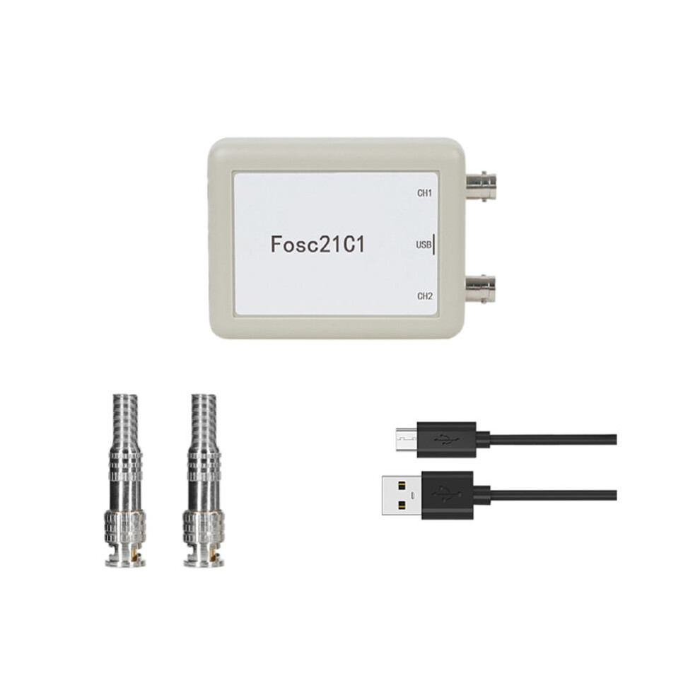 Fosc21c1 2-Channel Usb Pc Oscilloscope 1Mhz Sampling Rate Portable Oscilloscope Mcu Development 4712731133969
