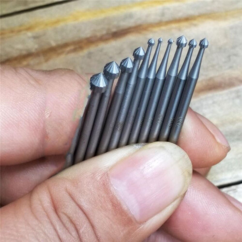 10 Pcs Jewelry Setting Burr - 3/32Inch Shank Stone Setting Burs Cylinder - Cone Shape Lapidary Making Tools 2