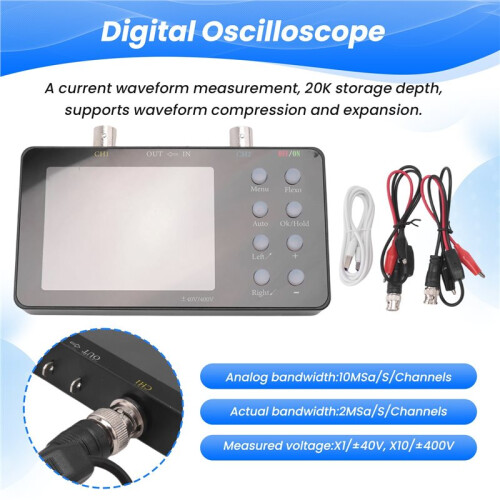 Digital Oscilloscope Dual-Channel 50M Sampling Rate 10M Analogue Bandwidth 6A Current Waveform Measurement A 2