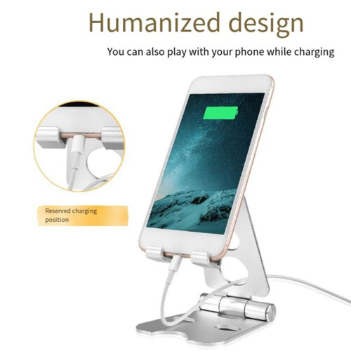 Tablet Stand Folding Adjustable Desk Portable Desktop Stand Tablet Bracket Silver 2