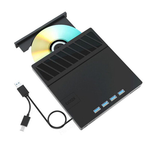 USB 3.0 Type-C Multiplication External Blu-Ray Optical Drive CD/DVD/BD -/+RW Player Burner Writer Reader for Laptop PC