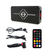 Kontroler ARGB PWM Bezprzewodowy Zdalny Koncentrator Wentylatora PWM ARGB Kontroler Hub Adapter Komputer PC Obudowa Chłodnica