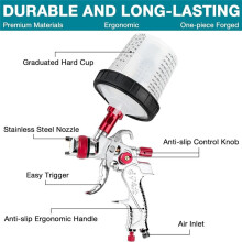HVLP Air SprayGun Set with Disposable Paint Cup 600cc,with Air Compressor Water/Oil Separator,for Furniture DIY Painting