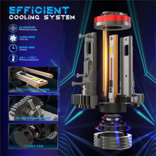 2 Peças H11B LED Farol Lâmpada Turbo 80 W 30000LM Farol Baixo Farol Alto 6000 K Branco para  Fiesta para  para  Plug And